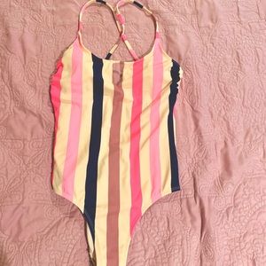 Colorful Striped One Piece Bathing Suit 💗